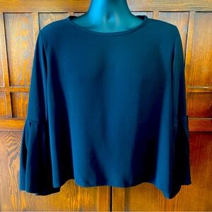 Zara Woman Black Bell Sleeve Top